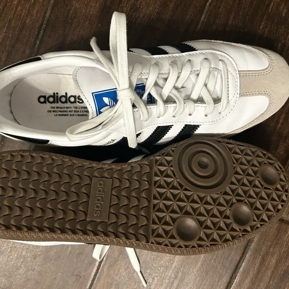 Adidas Samba White and Black Trainers - Picture 4 of 4